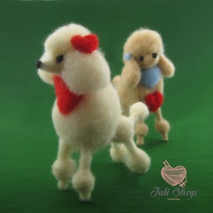 Felting dog poodle Toy wool Dog Felted sculpture Felt toy Felting animal Dry felting Needle felting toy Only to order Art doll, Wool Jewelry