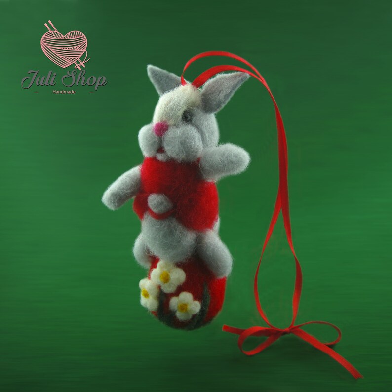 Easter Felt Bunny With Eggs Needle Felted Rabbit Easter Eggs Wool ...