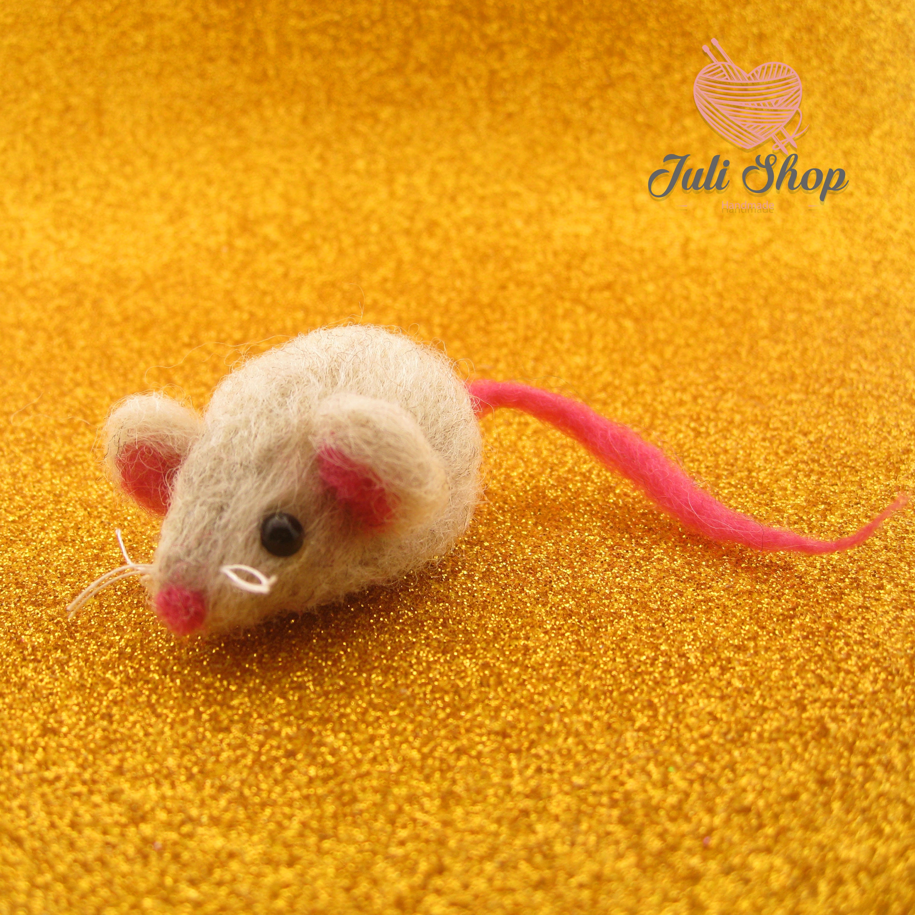 Needle Felted Mouse Felt Baby Animals, Handmade Miniature Baby Toy Felt