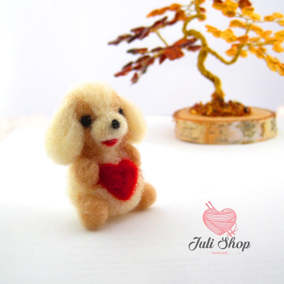 Needle Felted Dog, Gift for Dog Lover, Wool Felt Gift, Needle