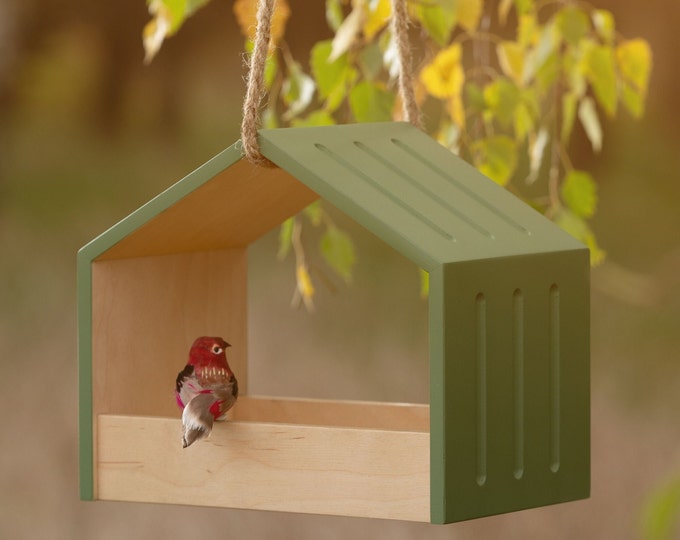 Hanging Bird Feeder for the outdoors | Modern Bird Feeder in 7 colorways