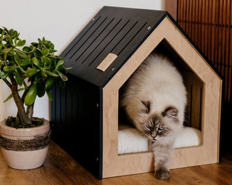 Modern Cat House | Cat Bed, Cat Furniture, Cat Pillow, Cat Cave, Cat Crate, Cat Gift, Cat Lover Gift