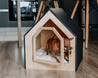 Modern Pet House with door, Dog House, Cat House, Pet Furniture, Dog Cave, Cat Cave, Pet Bed, Cat Beds, Dog Beds, Pet Beds, Cat Bed, Dog Bed