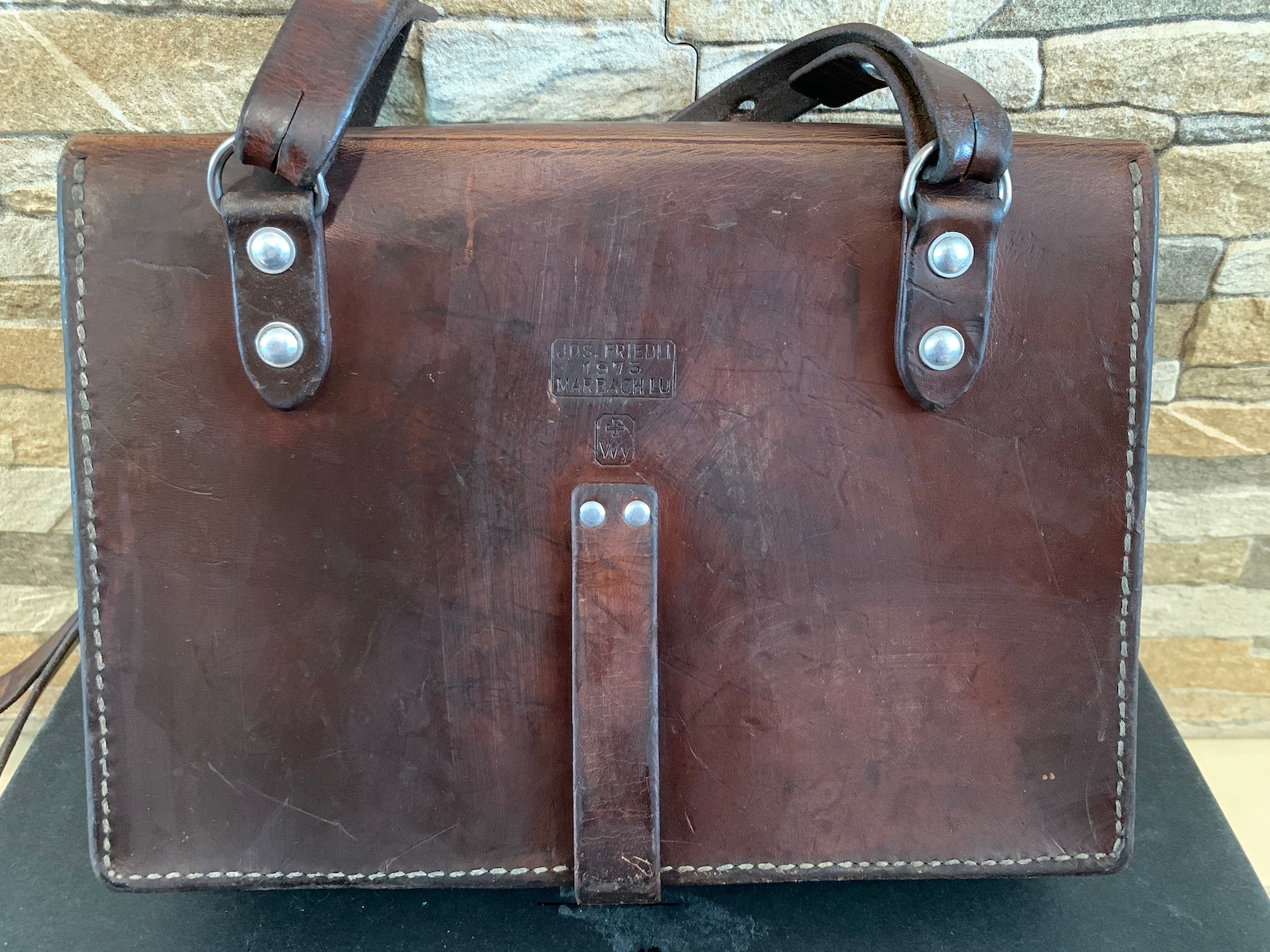 VINTAGE 1973 Swiss Army WW2 Leather Messenger Medic Bag Etsy