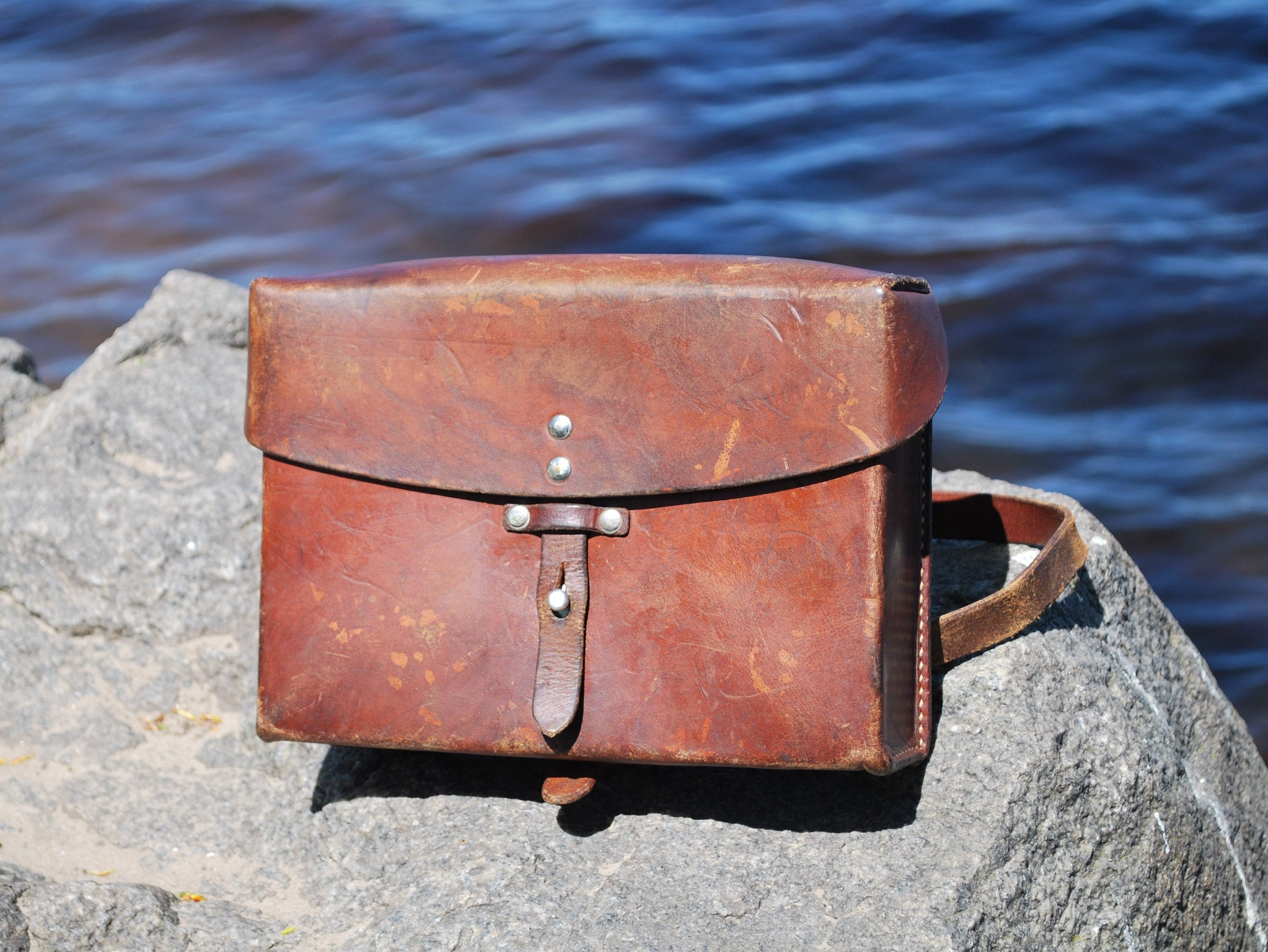 VINTAGE 1972 Swiss Army WW2 Leather Messenger Medic Bag Etsy