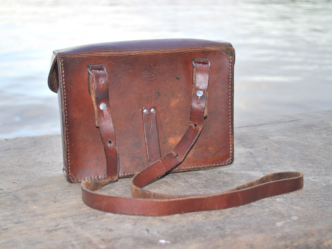VINTAGE 1972 Swiss Army WW2 Leather Messenger Medic Bag Etsy