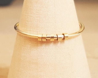 Gold Fidget Ring, Anxiety Relief, Handmade Spinner Ring