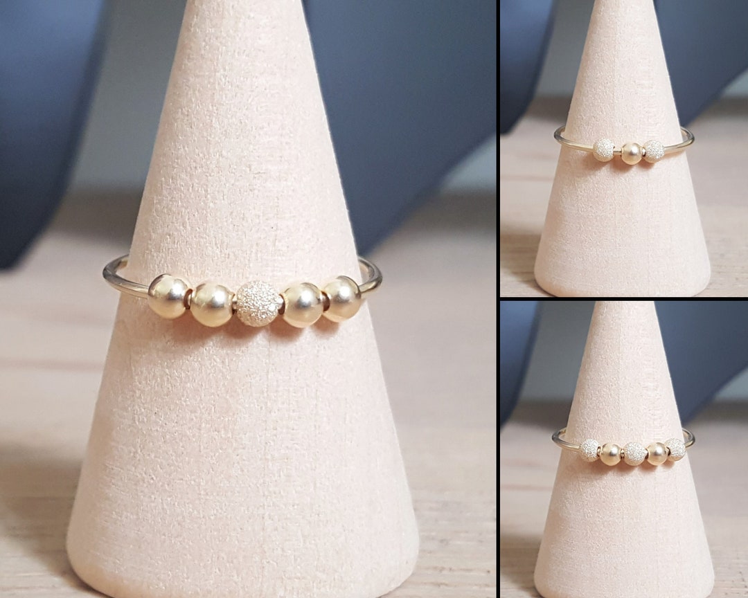9k Solid Gold Anxiety Ring, Solid Gold Fidget Ring, Gold Worry Ring ...