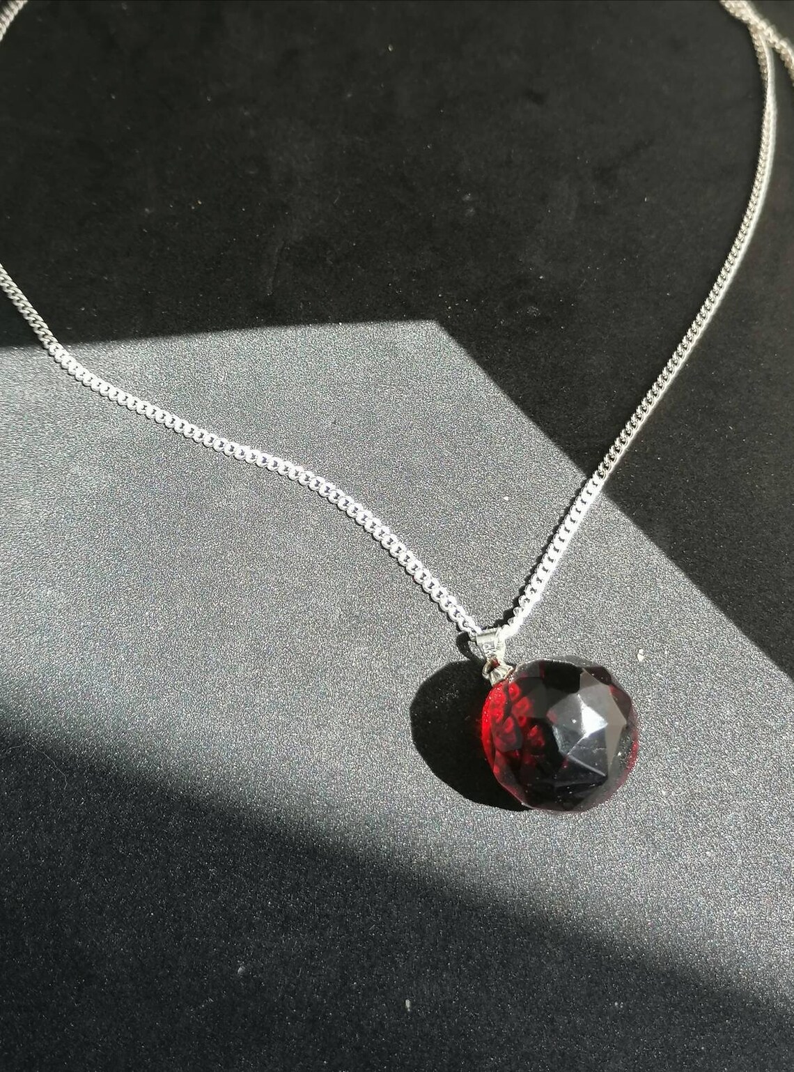 Lange ketting met kristallen hanger Etsy