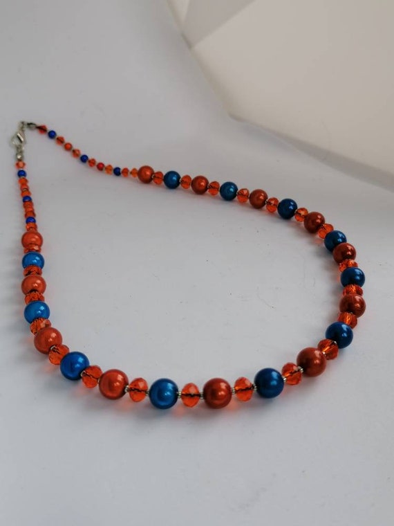 Orange \u0026 Blue Necklace | Etsy