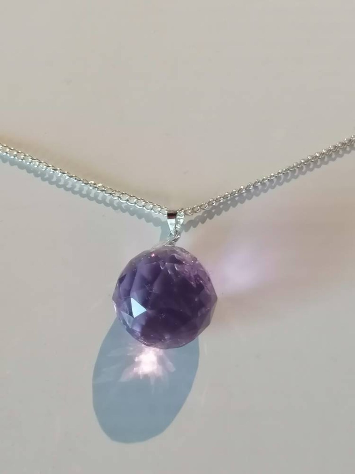 Lange ketting met kristallen hanger Etsy