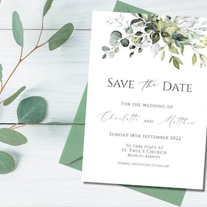 Botanical save the date or save the evening cards