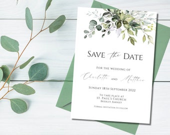 Botanical save the date or save the evening cards