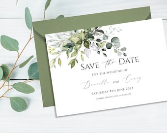 Botanical landscape save the date or save the evening cards