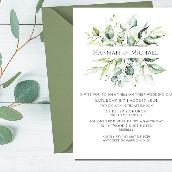 Wedding or evening invitations botanical design