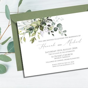 Wedding or evening invitations botanical design