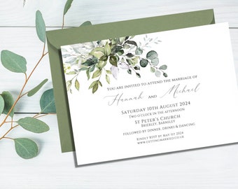 Wedding or evening invitations botanical design