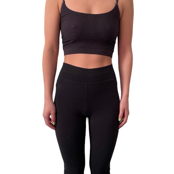 Sustainable Black Leggings || Fashion Leggings || High Waist || Ethical & Vegan || Outdoor Going Out || Gift for Self Her Girlfriend ||