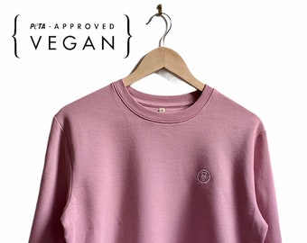 Sustainable Unisex Sweatshirt || Eco-Friendly & Vegan || Multi-colours Embroidery Dark Pink Gift Boyfriend Girlfriend || Birthday Gift Idea