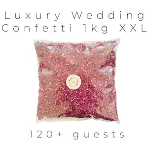 Confettis de mariage de luxe biodégradables respectueux de l'environnement 1-32 litres 10-200 invités Fleurs Pétales De Rose Séchées Confettis 100 % naturels 16 Litre 120+ Guests