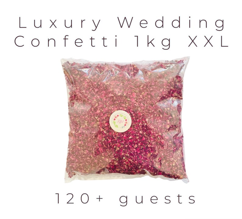 Luxury Wedding Confetti Ecofriendly Biodegradable Packs 1-32 Litres 10-200 Guests Dried Rose Petals Flowers 100% Natural Confetti 16 Litre 120+ Guests