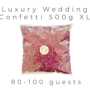 Confettis de mariage de luxe biodégradables respectueux de l'environnement 1-32 litres 10-200 invités Fleurs Pétales De Rose Séchées Confettis 100 % naturels 8 Litres (80 Guests)