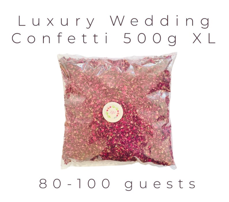 Luxury Wedding Confetti Ecofriendly Biodegradable Packs 1-32 Litres 10-200 Guests Dried Rose Petals Flowers 100% Natural Confetti 8 Litres (80 Guests)