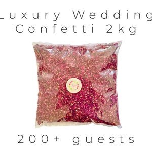 Luxury Wedding Confetti Ecofriendly Biodegradable Packs 1-32 Litres 10-200 Guests Dried Rose Petals Flowers 100% Natural Confetti 32 Litre 200+ Guests