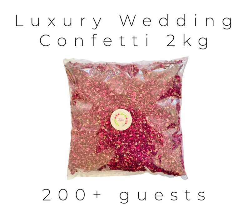 Luxury Wedding Confetti Ecofriendly Biodegradable Packs 1-32 Litres 10-200 Guests Dried Rose Petals Flowers 100% Natural Confetti 32 Litre 200+ Guests