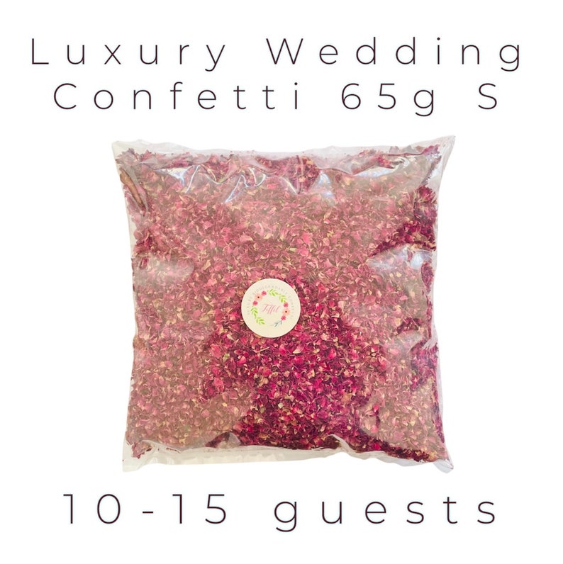 Luxury Wedding Confetti Ecofriendly Biodegradable Packs 1-32 Litres 10-200 Guests Dried Rose Petals Flowers 100% Natural Confetti 1 Litre (10 Guests)