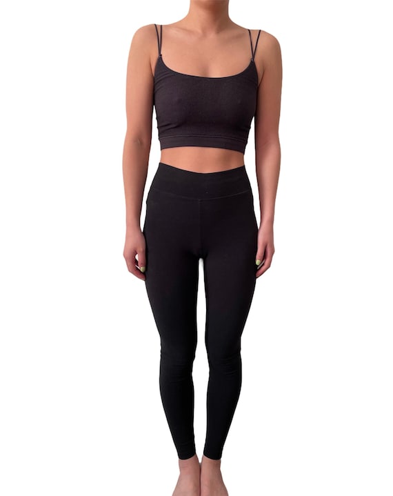 Sustainable Black Leggings Fashion Leggings High Waist Ethical & Vegan  Outdoor Going Out Gift for Self Her Girlfriend 