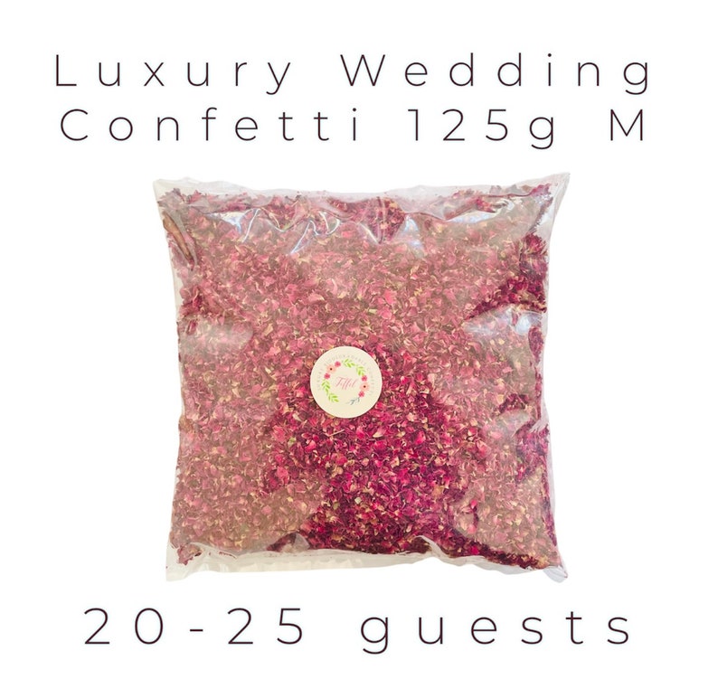 Luxury Wedding Confetti Ecofriendly Biodegradable Packs 1-32 Litres 10-200 Guests Dried Rose Petals Flowers 100% Natural Confetti 2 Litre (20 Guests)