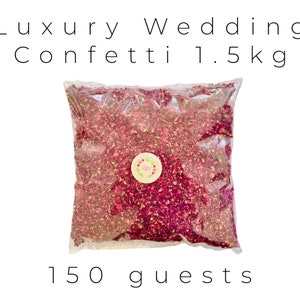 Luxury Wedding Confetti Ecofriendly Biodegradable Packs 1-32 Litres 10-200 Guests Dried Rose Petals Flowers 100% Natural Confetti 24 Litre 150+ Guests