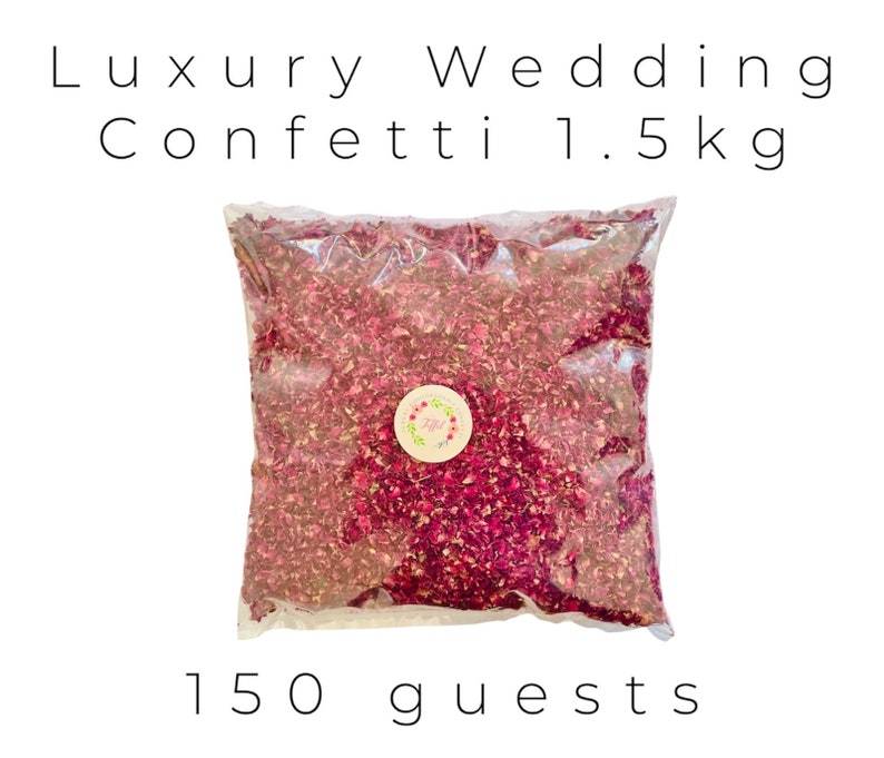 Luxury Wedding Confetti Ecofriendly Biodegradable Packs 1-32 Litres 10-200 Guests Dried Rose Petals Flowers 100% Natural Confetti 24 Litre 150+ Guests