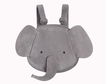 Elephant backpack for kid,  Kid bag, Cute animal bag, Personalized toddler backpack,  Kid leather backpack, Child bag, Cute backpack.