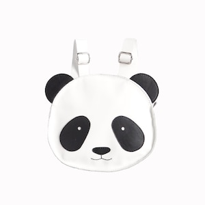 Läderryggsäck med pandamotiv för småbarn, söt djurväska
