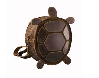 thumbnail image 2 of KARDER 3D Tortoise Shell Backpack – Unisex PU Leather Daypack With Mobile Pocket (Black/Brown) 2 of 5