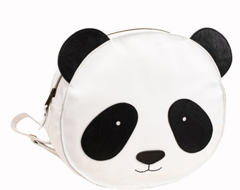 Leather panda school backpack for children, kids leather backpack, Best gift for schoolchild, Kids preschool backpack, School bag girls boys