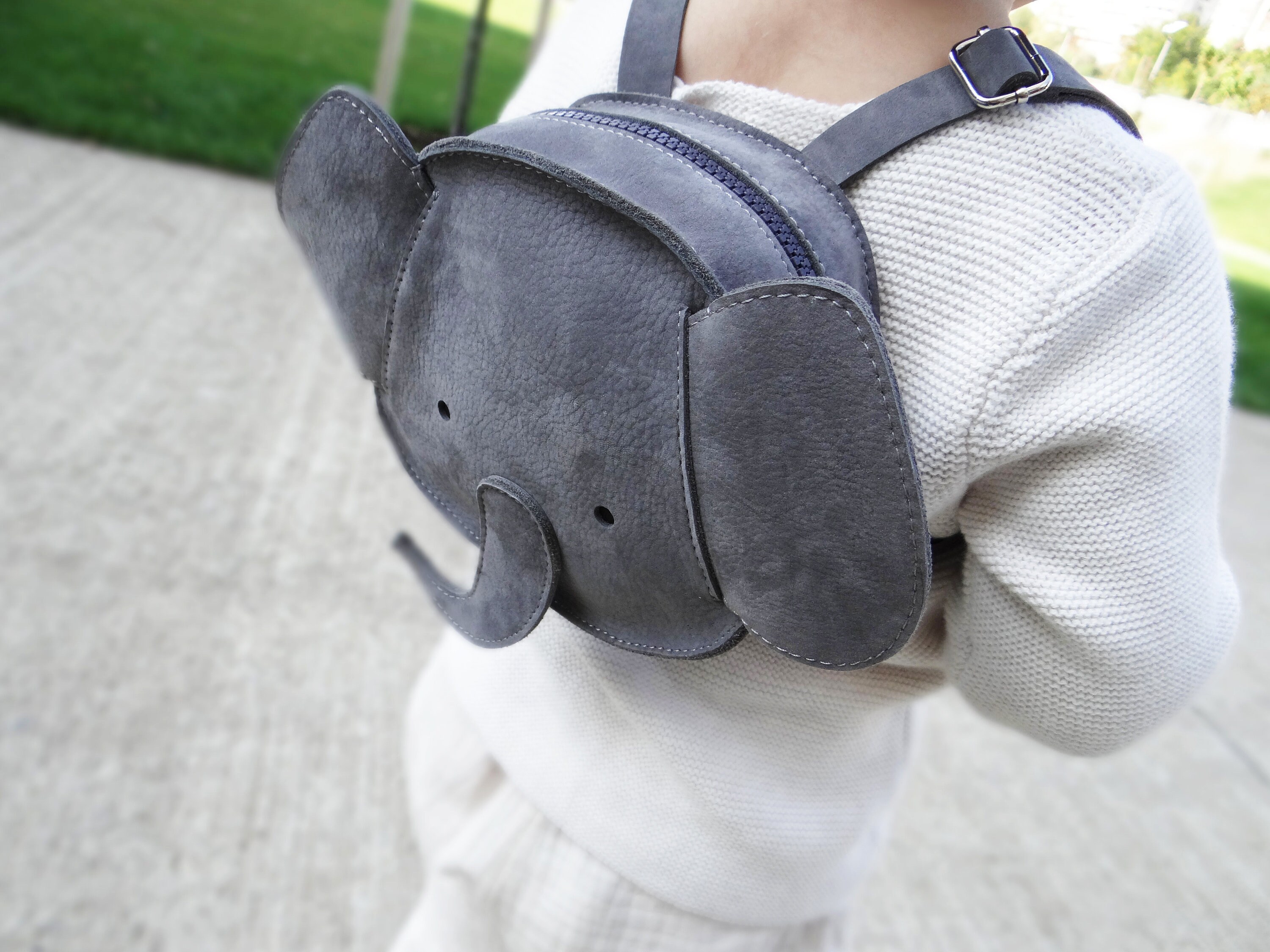Handmade Nubuck Leather Elephant Backpack, Toddler Bag - Etsy display picture 2