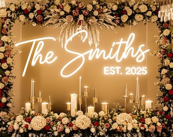 Wedding NEON SIGN for reception | Wedding Decorations |  Neon Sign Wedding Decor, Wedding Gifts, Wedding Light Neon Name Sign Wedding, Decor