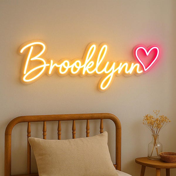Custom Name Neon Sign: LED Bedroom Decor for Kids