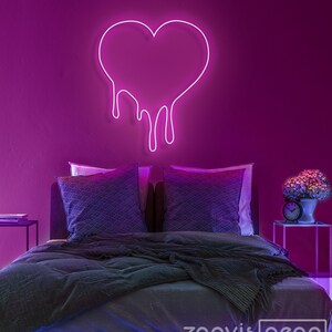 MELTING HEART DRIPPING Heart Neon Sign Light Office Living Room Interior Design, Neon sign wall art,Neon sign wall decor