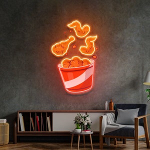 Custom Fried Chicken Neon Sign: Retro Fast Food Decor