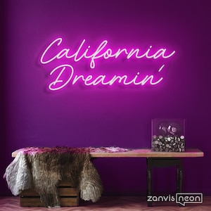 California Dreamin' Neon Sign Light Office Living Room Interior Design, Neon sign wall art,Neon sign wall decor
