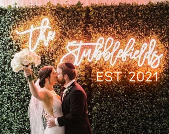 Wedding NEON SIGN with EST year for reception | Wedding Decorations |  Wedding Decor | Wedding Gifts | Neon wedding light, Zv