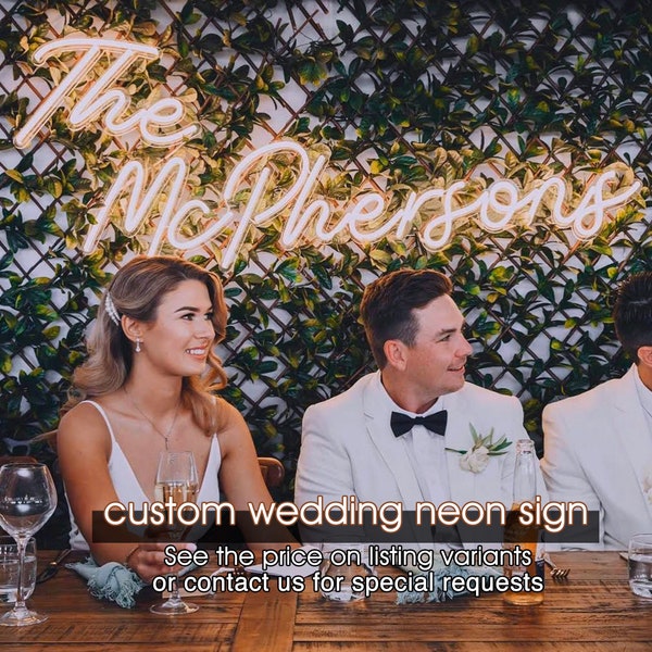 Custom Wedding Neon Sign: Personalized Name, Reception Decor