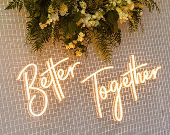 BETTER TOGETHER Hochzeit Neon Schild für Empfang Hochzeit DekorationEn Hochzeit Dekor Hochzeit Geschenke Hochzeit Licht Neon Schild Hochzeit