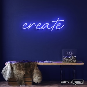 CREATE Custom neon sign Neon Sign Light Office Living Room , Neon sign wall art , Neon sign wall decor , holiday decor, room decor