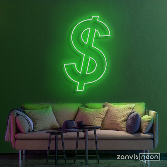 DOLLAR Neon Sign Light Office Living Room Interior Design, Neon sign wall art,Neon sign wall decor