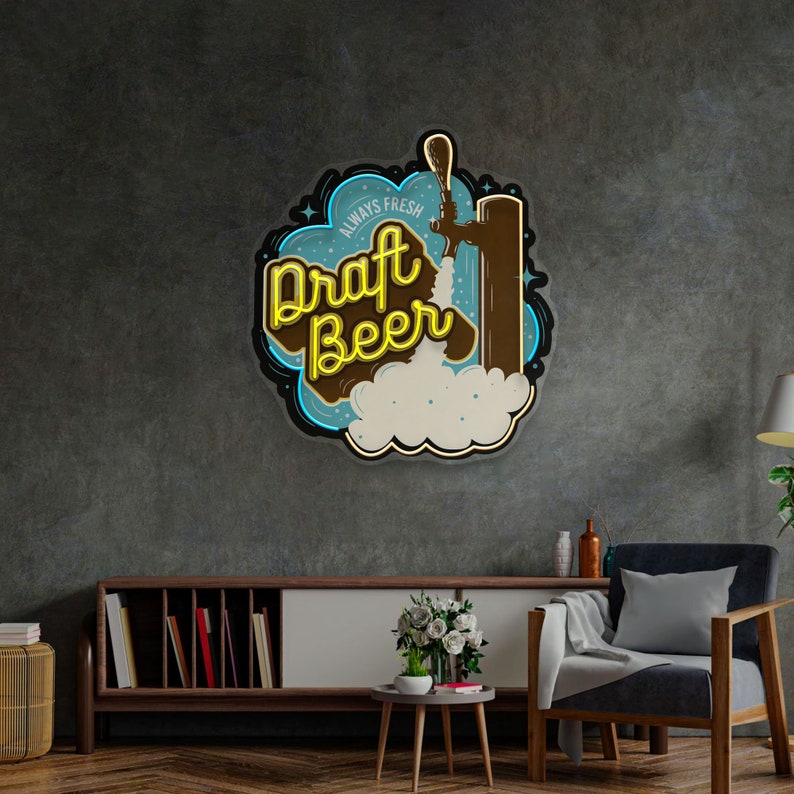 Custom Draft Beer Neon Sign: Pub Bar Decor - Etsy